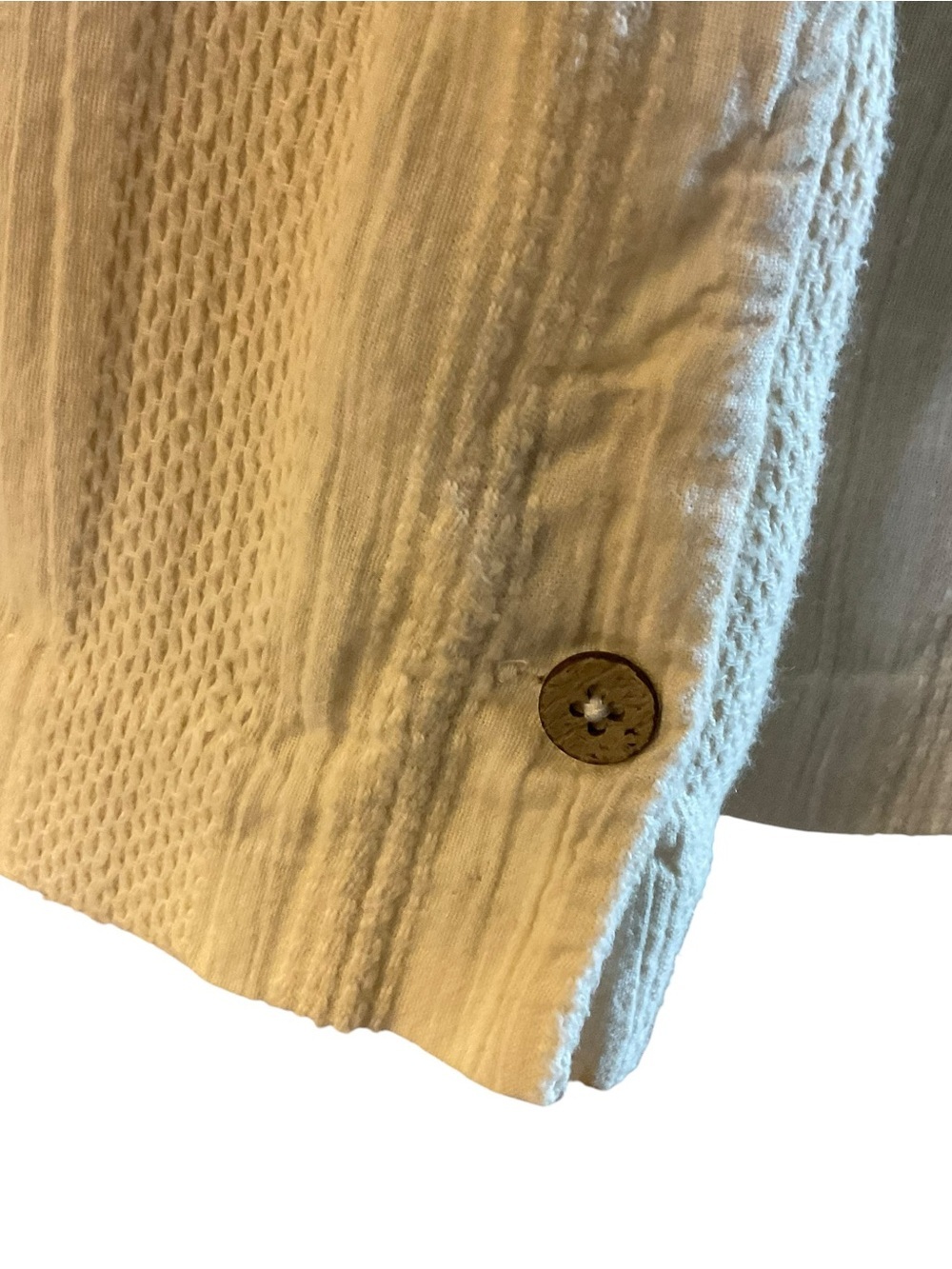 Free People Ivory Linen Blend Textured Blazer Jacket Size Small Boho Coastal - Picture 3 of 7
